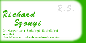 richard szonyi business card